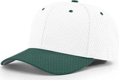 Richardson 495 Pro Mesh R-Flex Caps - White Dark Green - White Forest / SM