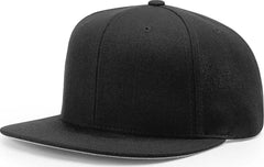 Richardson 510 Wool Flatbill Snapback Caps - Black - Black / OSFM