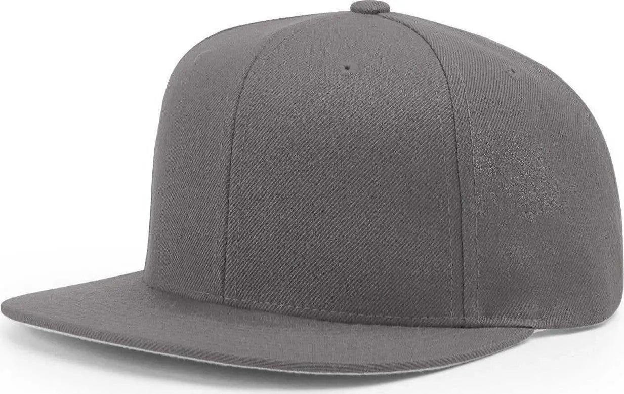 Richardson 510 Wool Flatbill Snapback Caps - Charcoal - Dark Gray / One Size Fits Most