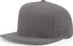 Richardson 510 Wool Flatbill Snapback Caps - Charcoal - Dark Gray / One Size Fits Most