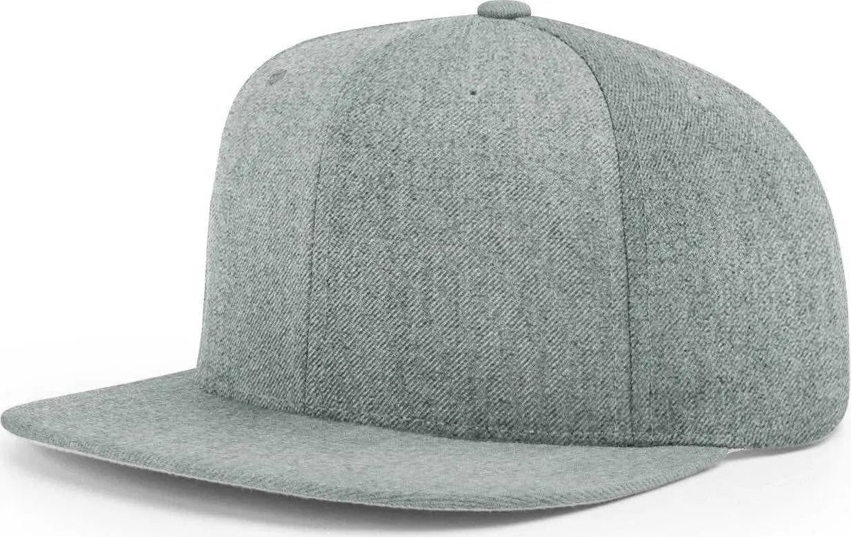 Richardson 510 Wool Flatbill Snapback Caps - Heather Grey - Gray / OSFM