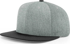 Richardson 510 Wool Flatbill Snapback Caps - Heather Grey Black - Gray Black / OSFM