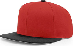 Richardson 510 Wool Flatbill Snapback Caps - Red Black - Red Black / OSFM