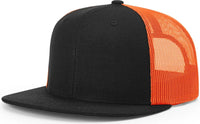 Richardson 511 Acrylic-Wool Blend Flatbill Trucker Cap - Black Neon Orange - Black Orange / OSFM