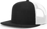 Richardson 511 Acrylic-Wool Blend Flatbill Trucker Cap - Black White - Black White / OSFM