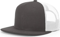 Richardson 511 Acrylic-Wool Blend Flatbill Trucker Cap - Charcoal White - Dark Gray White / OSFM