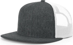 Richardson 511 Acrylic-Wool Blend Flatbill Trucker Cap - Heather Charcoal White - Heather Dark Gray White / OSFM