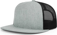 Richardson 511 Acrylic-Wool Blend Flatbill Trucker Cap - Heather Gray Black - Gray Black / OSFM