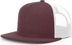 Richardson 511 Acrylic-Wool Blend Flatbill Trucker Cap - Maroon White - Maroon White / OSFM