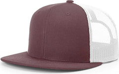 Richardson 511 Wool Blend Flat Bill Trucker Caps - Maroon White - Maroon White / OSFM