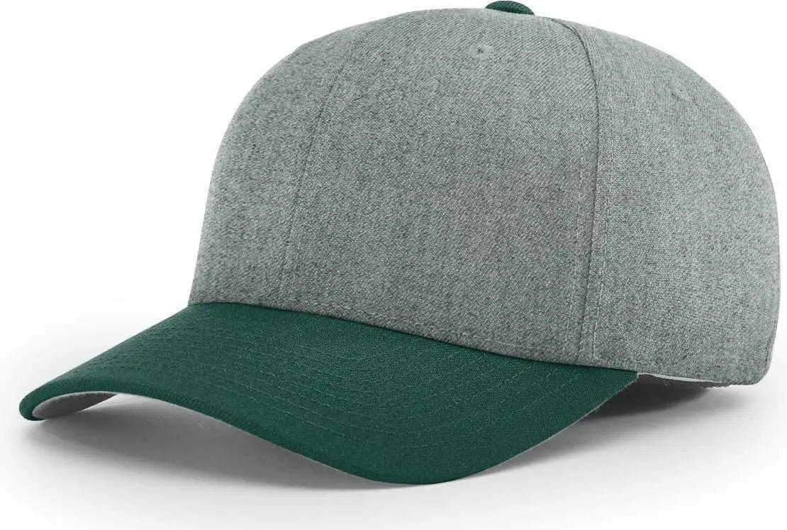 Richardson 585 Wool Blend R-Flex Caps - Heather Gray Dark Green - Gray Forest / XS-SM