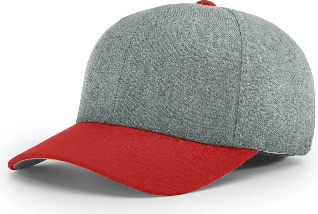 Richardson 585 Wool Blend R-Flex Caps - Heather Gray Red - Gray Red / XS-SM
