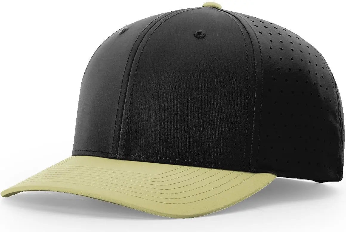 Richardson 632 Laser Perf R-Flex Snapback Cap - Black Vegas Gold - Black Vegas Gold / S