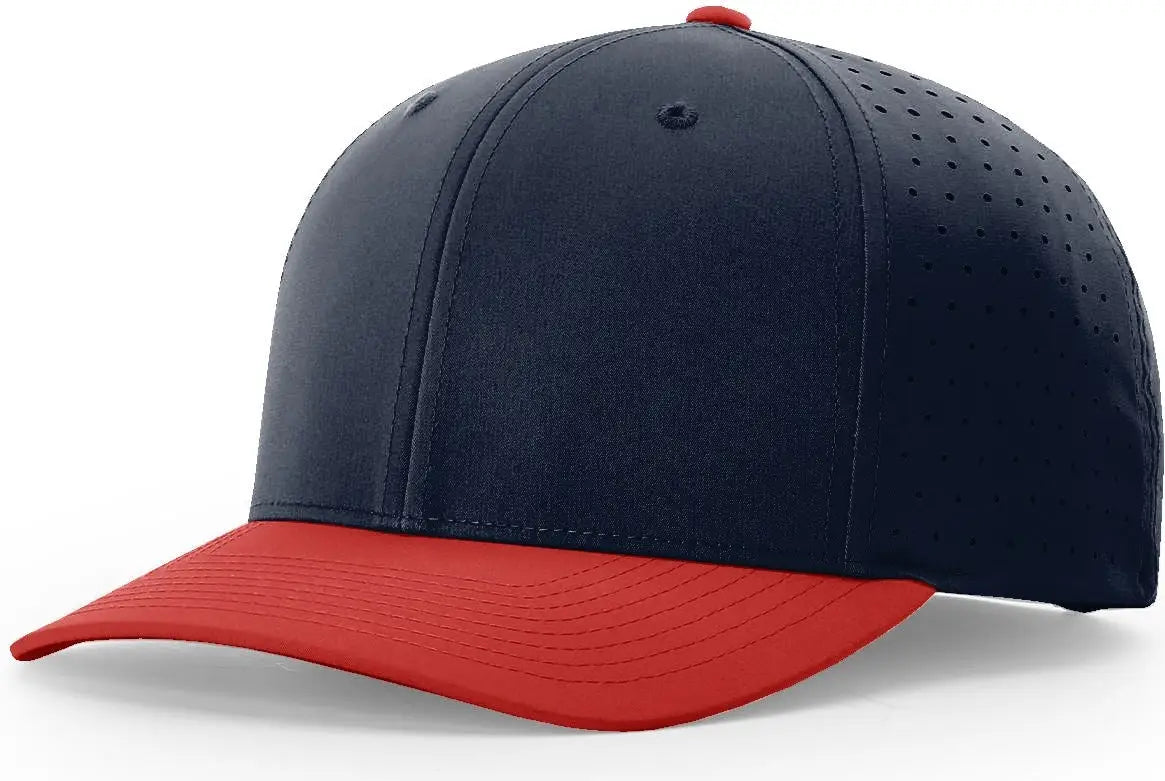Richardson 632 Laser Perf R-Flex Snapback Cap - Navy Red - Navy Red / S