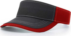 Richardson 775 Twill with Contrast Stitching Visors - Red - Red / OSFM