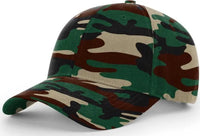 Richardson 843 Casual Twill Camo Strapback Caps - Green Camo - Green Brown / OSFM