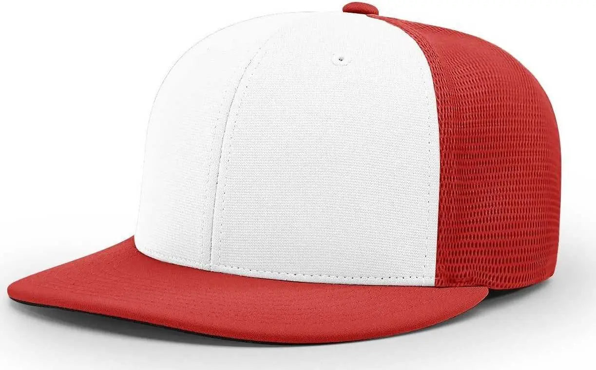 Richardson PTS20M Pulse/Mesh Back Caps - White Red Alt - White Red / XS-SM