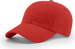 Richardson R55 R65 Garment Washed Twill Cap - Red - Red / OSFM