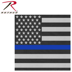 Rothco Thin Blue Line Flag Bandana - Subdued / 22 x 22 Inches
