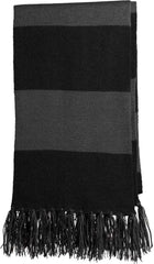 Sport-Tek STA02 Spectator Scarf - Black Iron Gray - Black Dark Gray / One Size Fits Most