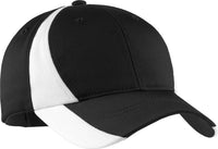 Sport-Tek STC11 Dry Zone Nylon Colorblock Cap - Black White - Black White / One Size Fits Most