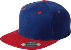 Sport-Tek STC19 Yupoong Flat Bill Snapback Cap - True Royal True Red - Royal Red / One Size Fits Most