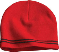 Sport-Tek STC20 Spectator Beanie - True Red Black - Red Black / One Size Fits Most