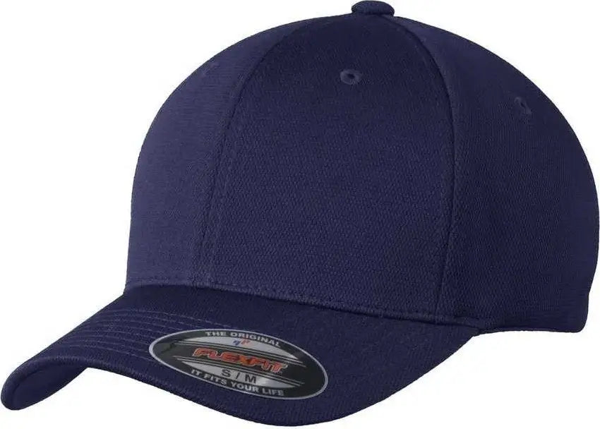 Sport-Tek STC22 Flexfit Cool & Dry Poly Block Mesh Cap - True Navy - Navy / 6 3/4’’ - 7 1/4’’