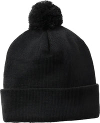 Sport-Tek STC37 Solid Pom Pom Beanie - Black - Black / One Size Fits Most
