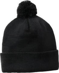Sport-Tek STC37 Solid Pom Pom Beanie - Black - Black / One Size Fits Most