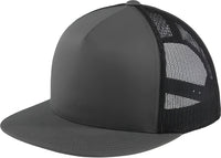 Sport-Tek STC38 Yupoong 5-Panel Classic Trucker Mesh Back Cap - Graphite Graphite - Dark Gray / One Size Fits Most