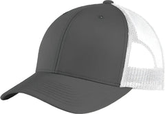 Sport-Tek STC39 Yupoong Retro Trucker Cap - Graphite White - Dark Gray White / Adult OSFM