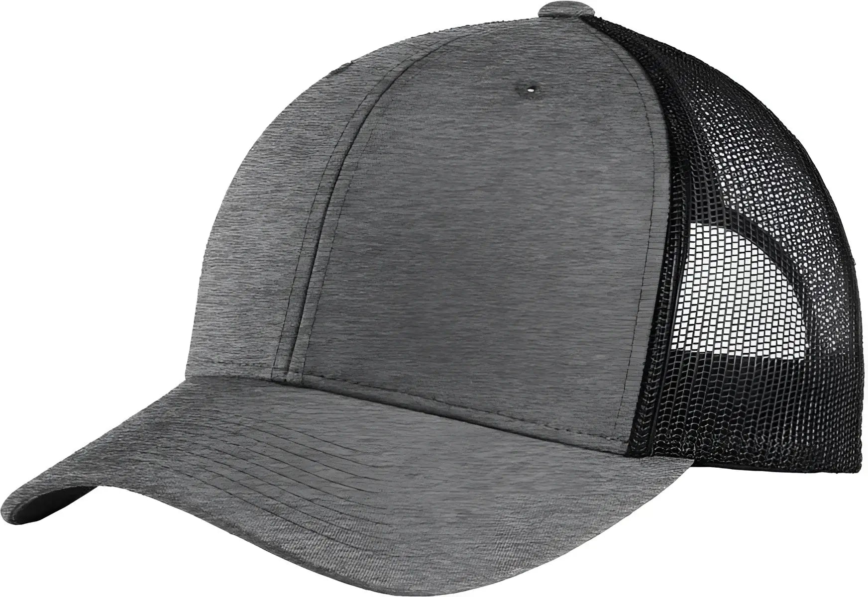 Sport-Tek STC39 Yupoong Retro Trucker Cap - Heather Grey Black - Gray Black / Adult OSFM