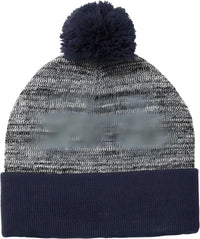 Sport-Tek STC41 Heather Pom Pom Beanie STC41True Navy Gray Heather - Navy Gray / 6 3/4’’ - 7 1/4’’