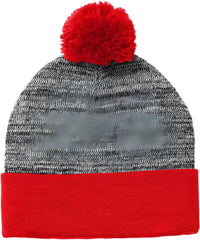 Sport-Tek STC41 Heather Pom Pom Beanie STC41True Red Gray Heather - Red Gray / 7 1/8’’ - 7 5/8’’