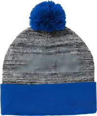 Sport-Tek STC41 Heather Pom Pom Beanie STC41True Royal Gray Heather - Royal / One Size Fits Most