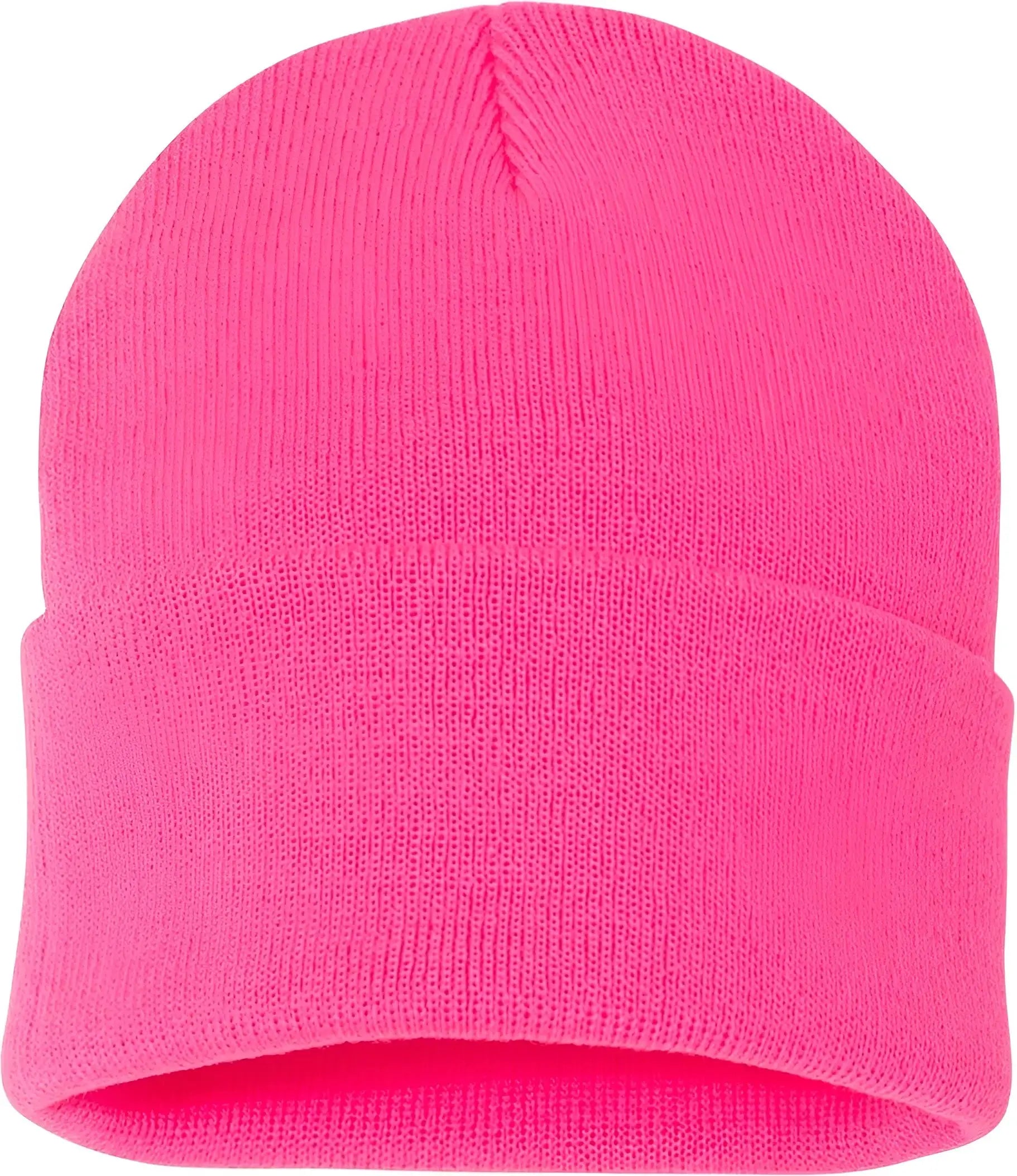 Sportsman SP12 12’’ Solid Cuffed Beanie - Neon Pink - Pink / One Size Fits Most