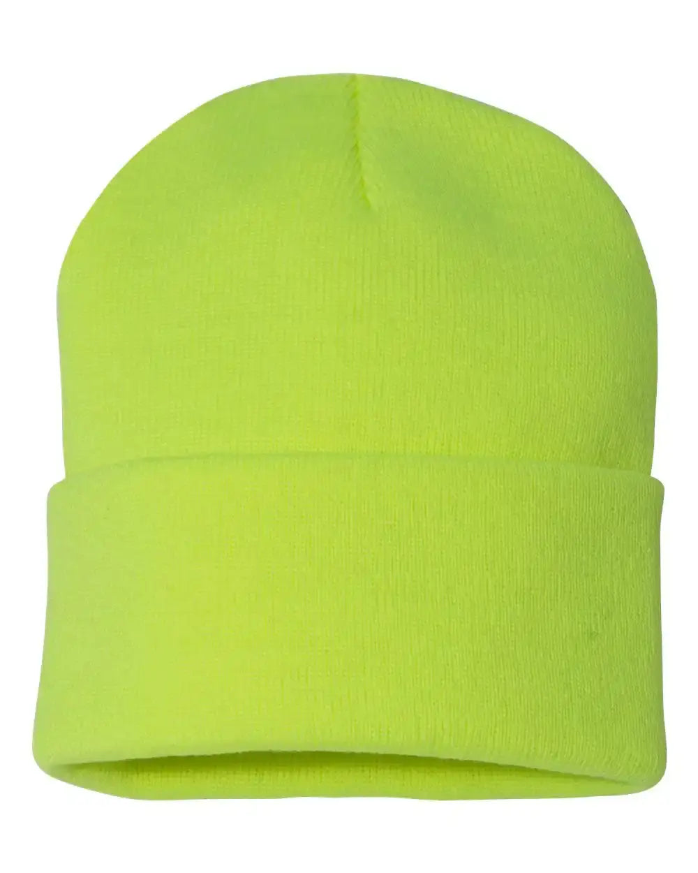 Sportsman SP12 12’’ Solid Cuffed Beanie - Neon Yellow - Neon Yellow / One Size Fits Most