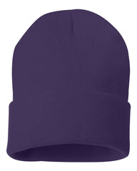 Sportsman SP12 12’’ Solid Cuffed Beanie - Purple - Purple / One Size Fits Most