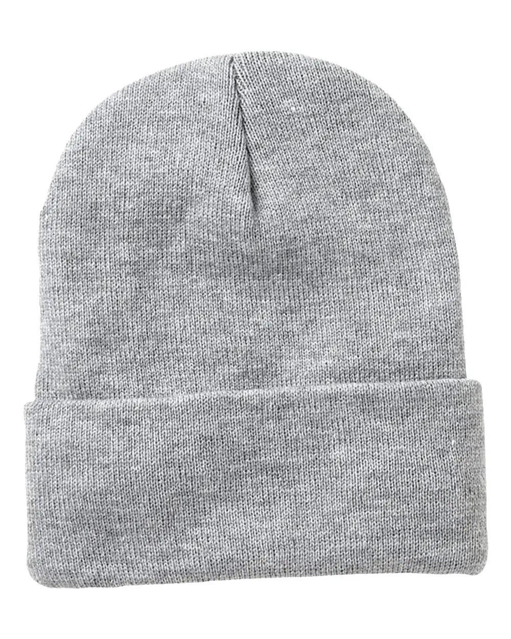 Sportsman SP12FL 12’’ Fleece Lined Cuffed Beanie - Heather Grey - Heather Grey / One Size Fits Most