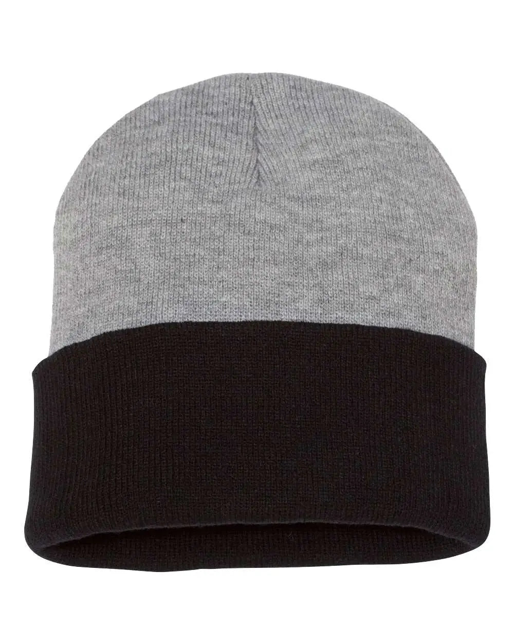 Sportsman SP12T 12’’ Color Blocked Cuffed Beanie - Heather Black - Black / One Size Fits Most
