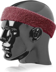 TCK Terry Headband 2’’ Wide Wide - Maroon - Maroon / One Size Fits Most