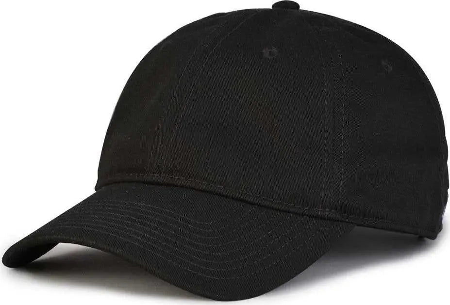 The Game GB210 Classic Relaxed Garment Washed Twill Cap - Black - Black / 6 7/8’’ - 7 5/8’’