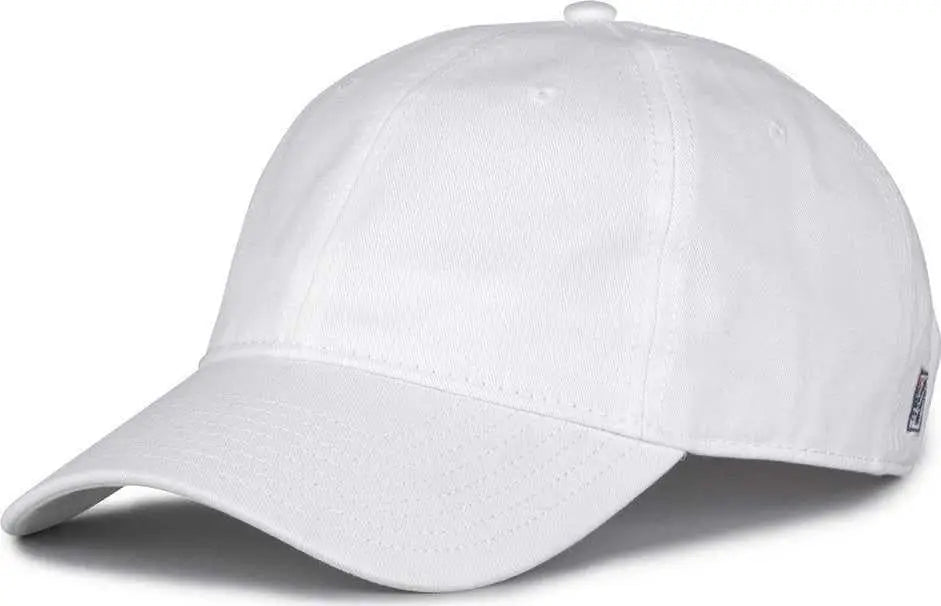 The Game GB210 Classic Relaxed Garment Washed Twill Cap - White - White / 6 7/8’’ - 7 5/8’’