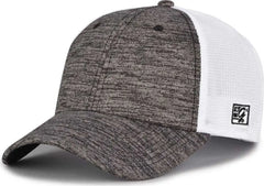 The Game GB444 Athletic Heather and Diamond Mesh Cap - Black - Black / 6 3/4’’ - 7 1/4’’