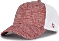 The Game GB444 Athletic Heather and Diamond Mesh Cap - Cardinal - Cardinal / 6 3/4’’ - 7 1/4’’