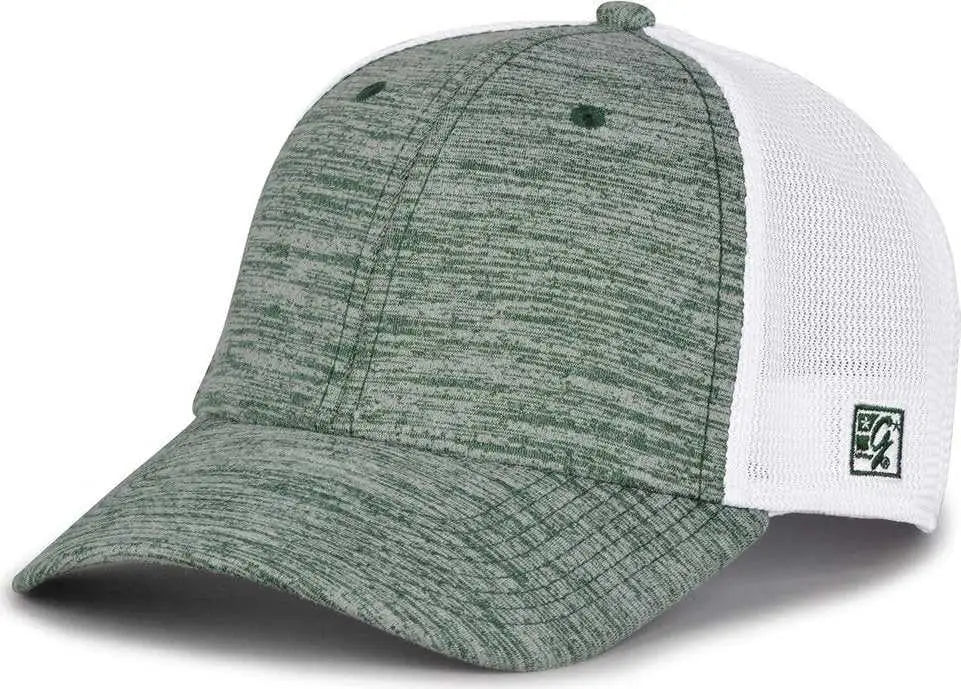 The Game GB444 Athletic Heather and Diamond Mesh Cap - Dark Green - Forest / 6 3/4’’ - 7 1/4’’
