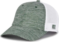The Game GB444 Athletic Heather and Diamond Mesh Cap - Dark Green - Forest / 6 3/4’’ - 7 1/4’’