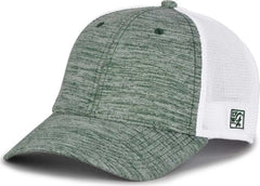 The Game GB444 Athletic Heather and Diamond Mesh Cap - Dark Green - Forest / 6 3/4’’ - 7 1/4’’