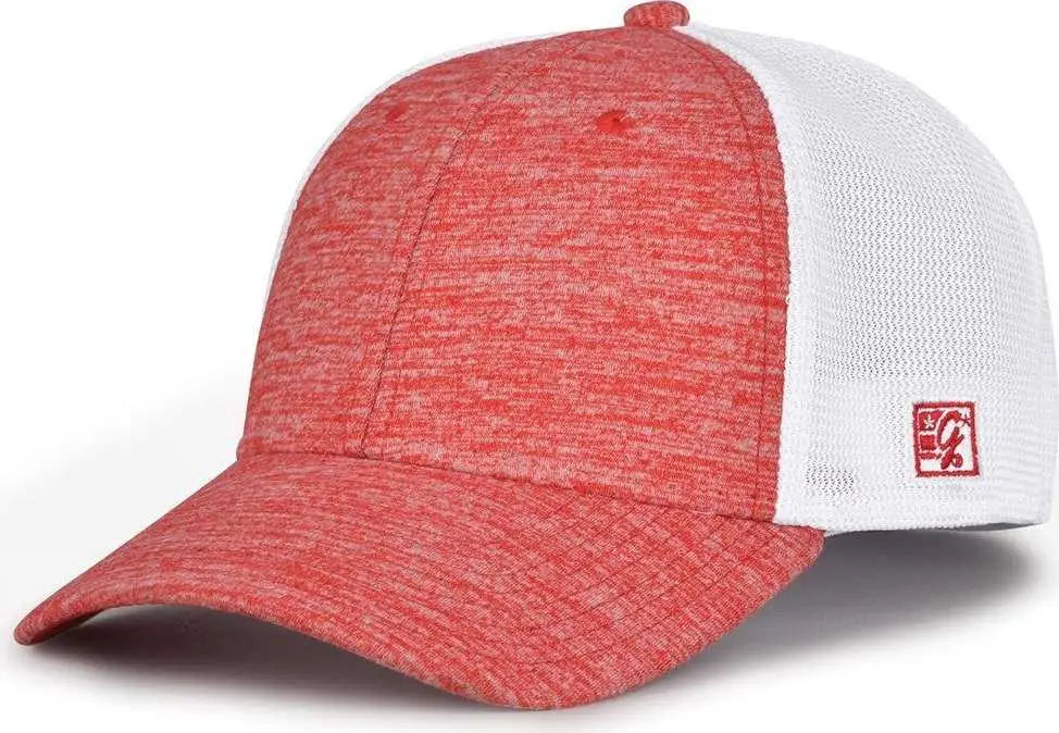 The Game GB444 Athletic Heather and Diamond Mesh Cap - Red - Red / 6 3/4’’ - 7 1/4’’